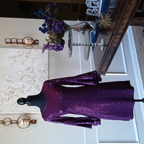 New Vince Camuto Dazzling Purple Shift Cocktail Mini Dress. Size XS - Picture 6 of 17